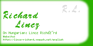 richard lincz business card